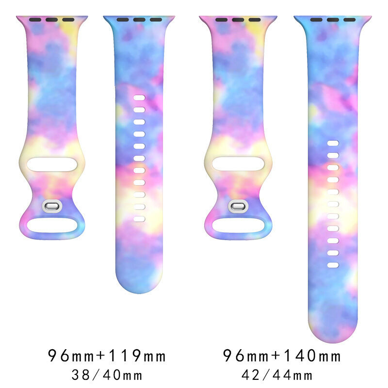 SWstrap Print Silicone Watch Band for Apple Watch SE 8 7 6 5 4 3 Ultra Smart Watch Accessories Belt Silicone Bracelet