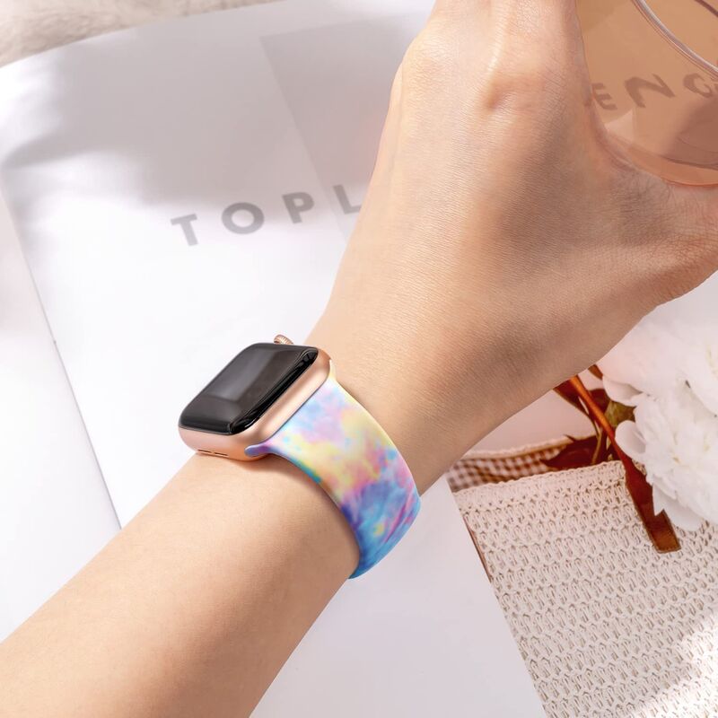 SWstrap Print Silicone Watch Band for Apple Watch SE 8 7 6 5 4 3 Ultra Smart Watch Accessories Belt Silicone Bracelet