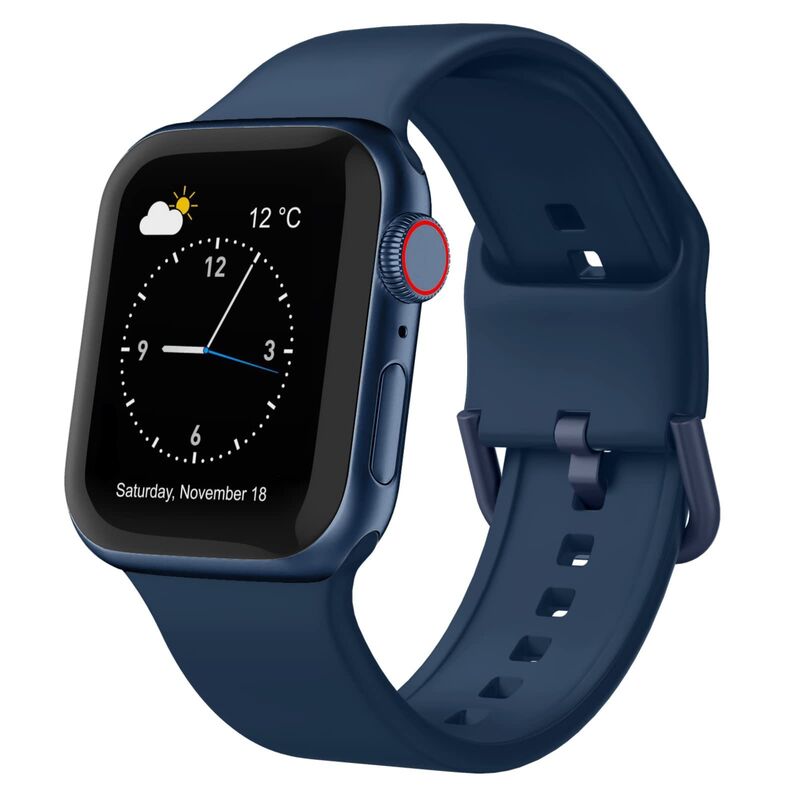 Replacement Waterproof Silicone Strap IWatch Series Ultra 1/2/3/4/5/6/SE Sport Rubber Smart Buckle Band for Apple Watch Bands