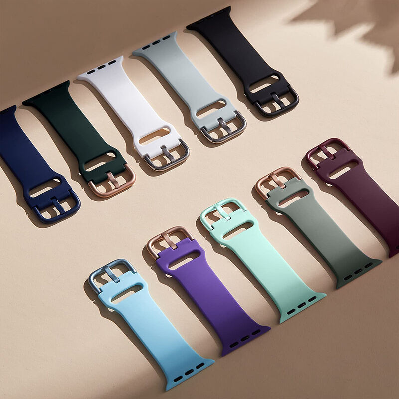 Replacement Waterproof Silicone Strap IWatch Series Ultra 1/2/3/4/5/6/SE Sport Rubber Smart Buckle Band for Apple Watch Bands