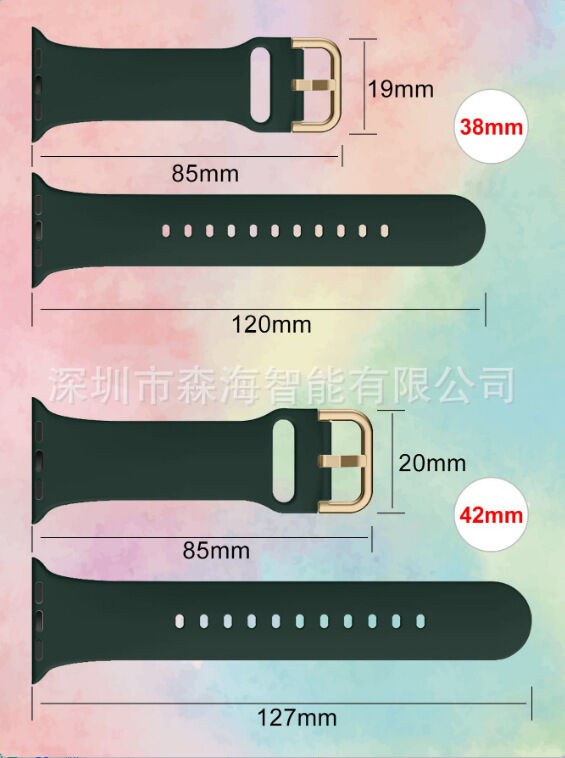 Replacement Waterproof Silicone Strap IWatch Series Ultra 1/2/3/4/5/6/SE Sport Rubber Smart Buckle Band for Apple Watch Bands