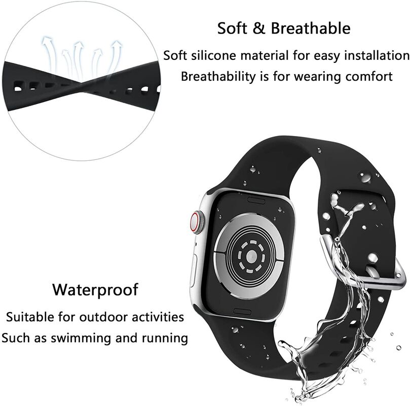 SWstrap Custom Sport Soft Rubber Smart Watch Strap With Classic Clasp 49mm Luxury Ultra Watch SE for Apple Watch Band