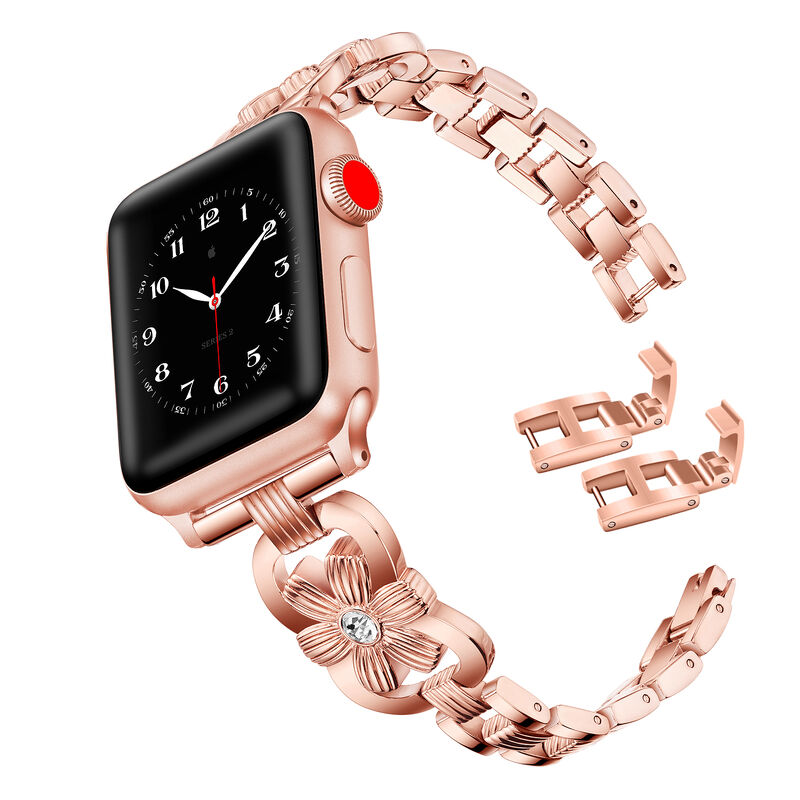 Adjustable Metal Bracelet Decorative Pattern Luxury  Zinc Alloy Strap for IWatch Series 7/6/5/4/3/2/SE
