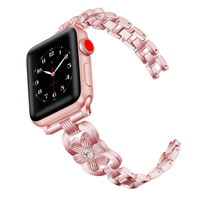 Adjustable Metal Bracelet Decorative Pattern Luxury  Zinc Alloy Strap for IWatch Series 7/6/5/4/3/2/SE