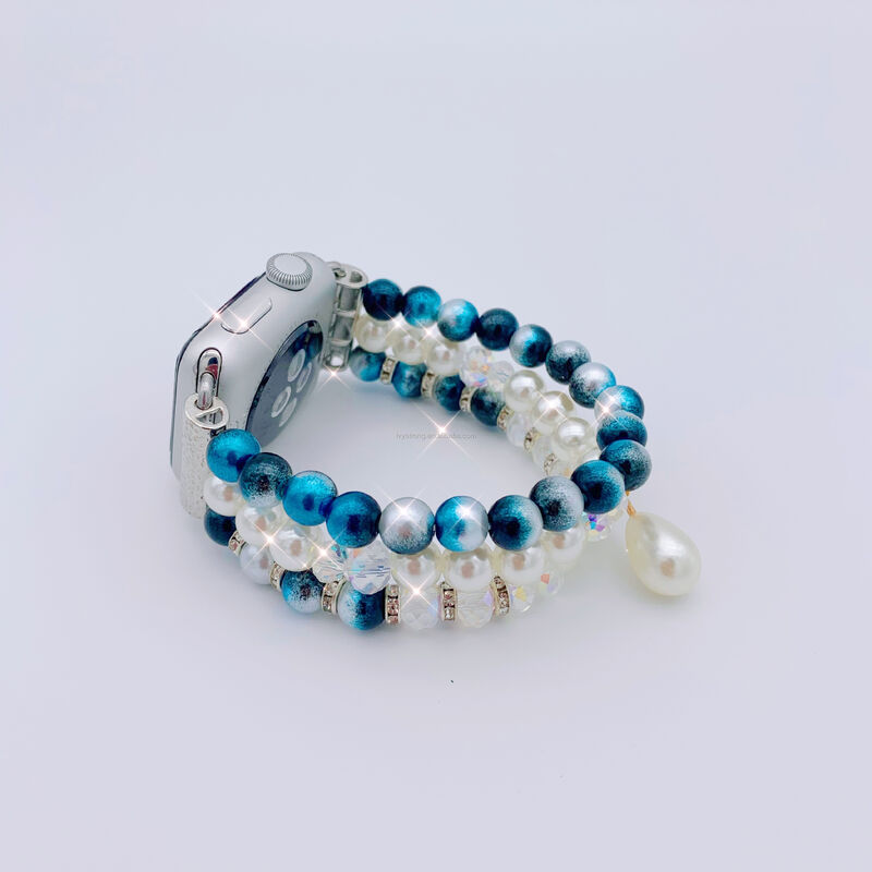 Women Girls Fancy Pearl Elastic Stretch Bracelet Jewelry Wristband for IWatch , for Apple Watch Band 38/40/42/44mm