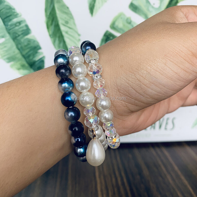 Women Girls Fancy Pearl Elastic Stretch Bracelet Jewelry Wristband for IWatch , for Apple Watch Band 38/40/42/44mm