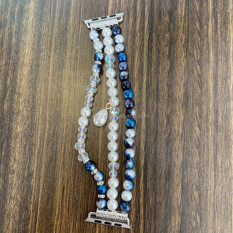 Women Girls Fancy Pearl Elastic Stretch Bracelet Jewelry Wristband for IWatch , for Apple Watch Band 38/40/42/44mm