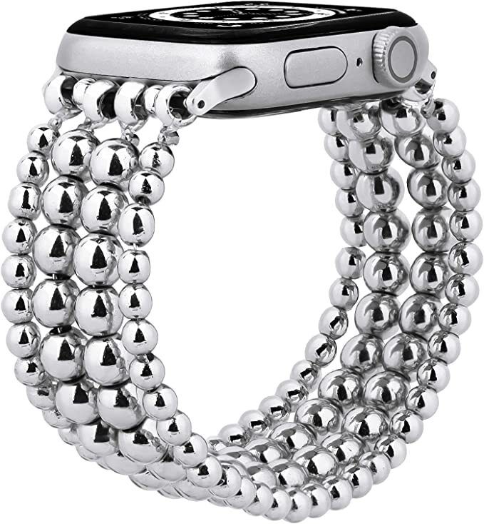 Jewelry Custom Smart Watch Band,Fashion Woman Beads Handmade Watch Bands for Apple Watch Band Bracelet