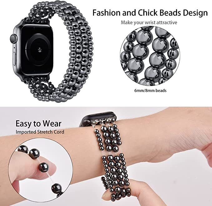 Jewelry Custom Smart Watch Band,Fashion Woman Beads Handmade Watch Bands for Apple Watch Band Bracelet