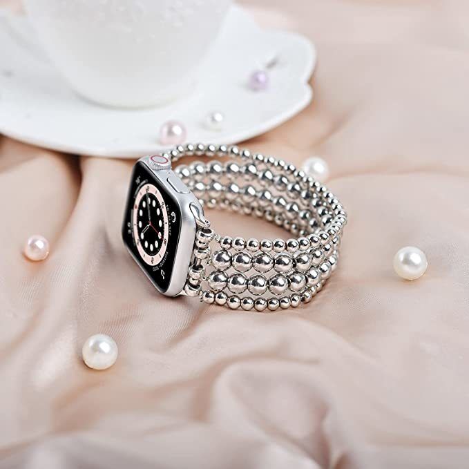 Jewelry Custom Smart Watch Band,Fashion Woman Beads Handmade Watch Bands for Apple Watch Band Bracelet