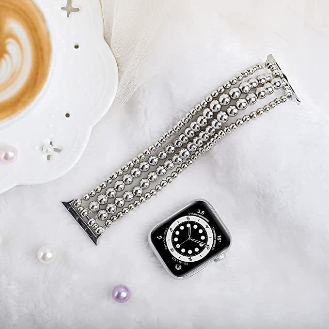 Jewelry Custom Smart Watch Band,Fashion Woman Beads Handmade Watch Bands for Apple Watch Band Bracelet