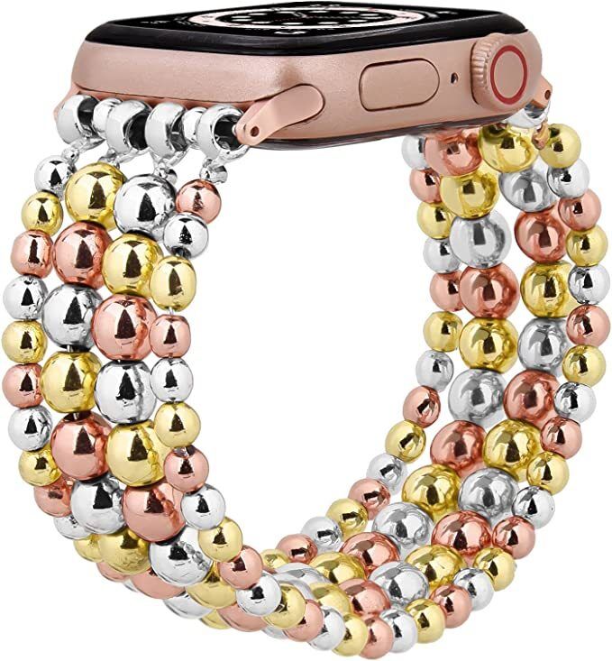 Jewelry Custom Smart Watch Band,Fashion Woman Beads Handmade Watch Bands for Apple Watch Band Bracelet