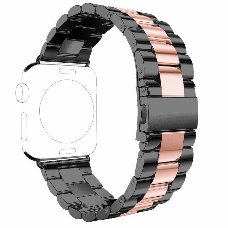 Metal Band for Apple Watch, Stainless Steel Replacement Strap Wristband for IWatch Series 4/3/2/1 with Butterfly Clasp