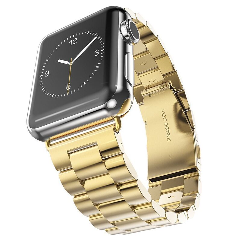Metal Band for Apple Watch, Stainless Steel Replacement Strap Wristband for IWatch Series 4/3/2/1 with Butterfly Clasp