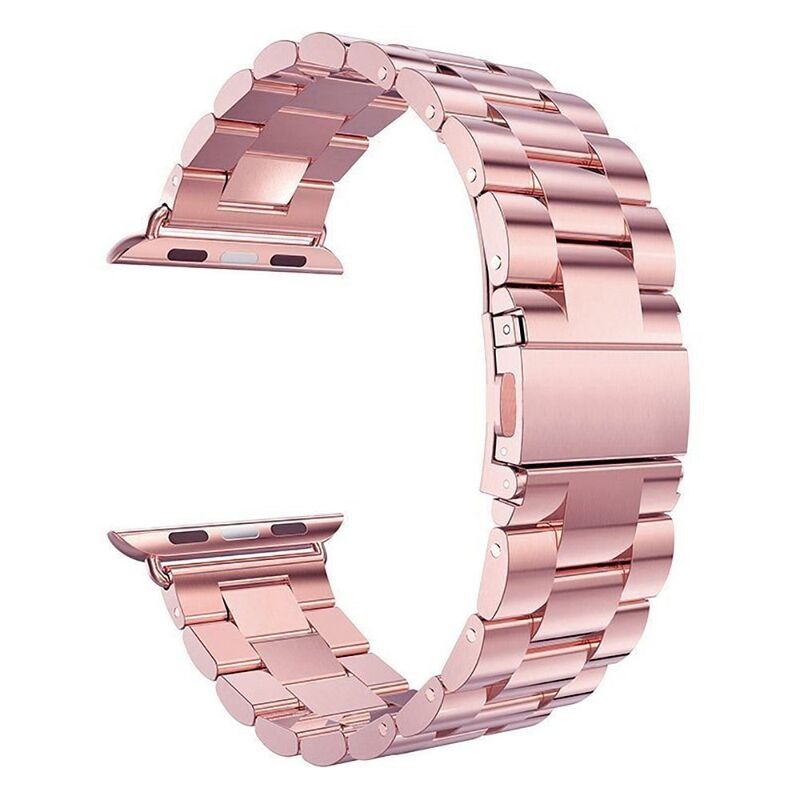Metal Band for Apple Watch, Stainless Steel Replacement Strap Wristband for IWatch Series 4/3/2/1 with Butterfly Clasp