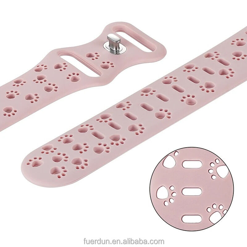 Hollow Silicone Bracelet Strap for IWatch Series 9 8 7 6 SE Cat Pat Strap for Apple Watch Band 38 40 42 44 45 49mm