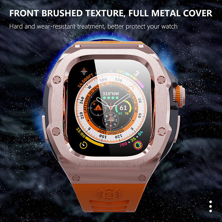 New Design Luxury Shockproof 316 Stainless Steel Watch Case for Apple Watch Ultra 49mm With Silicon Watchband