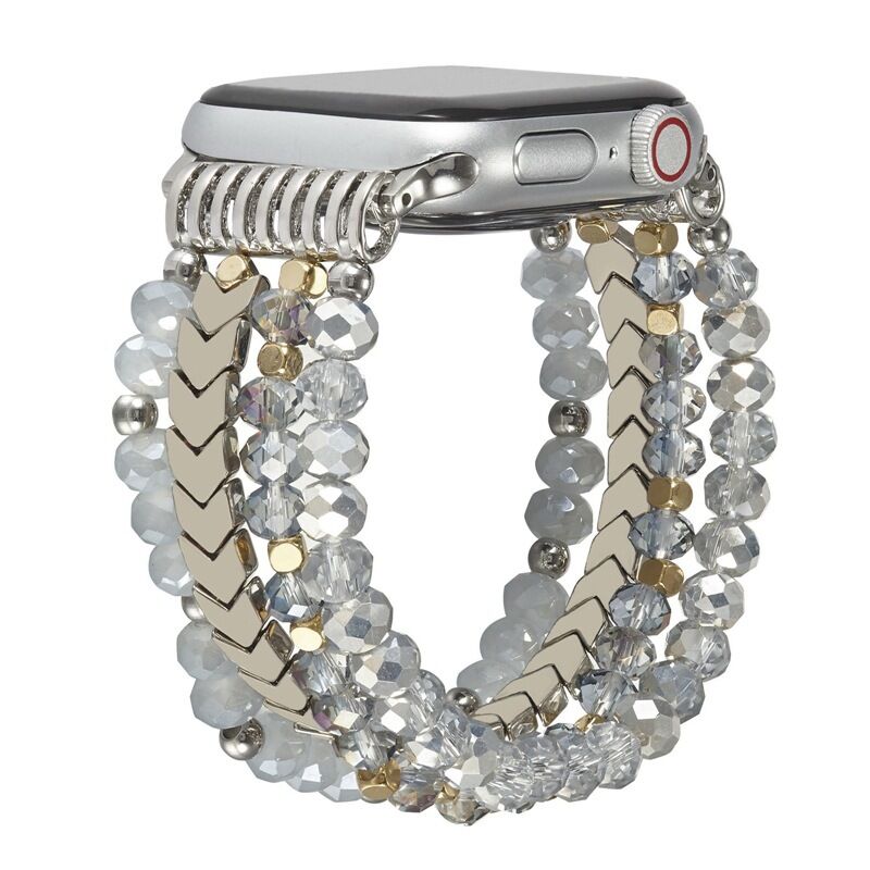 Bead Custom Fashion Designer Jewelry Bands, Girls Glass Crystal Bracelet for Apple Watch Band Strap 41mm 44mm