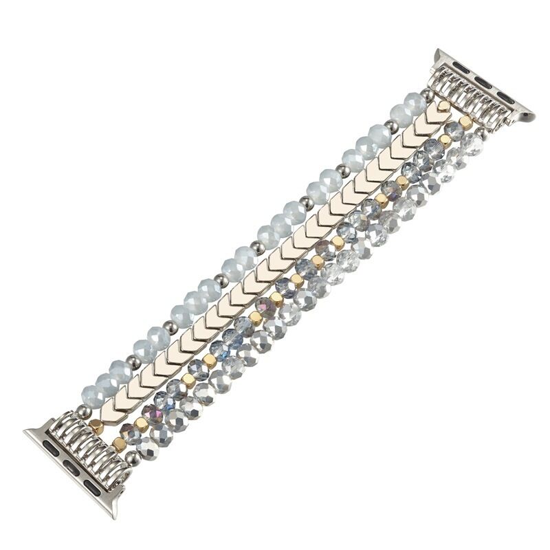 Bead Custom Fashion Designer Jewelry Bands, Girls Glass Crystal Bracelet for Apple Watch Band Strap 41mm 44mm