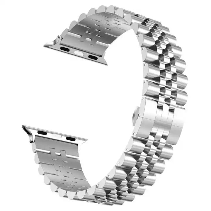 Metal Watch Strap 5 Beads 304 Stainless Steel WatchBand for Apple Watch Band Series 8 7 and 20mm 22mm for Samsung