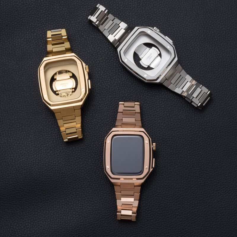 Luxury Custom Oem Premium Stainless Steel 40/41/42/44/45mm Watch Case and Strap Band for Apple Smart Watch