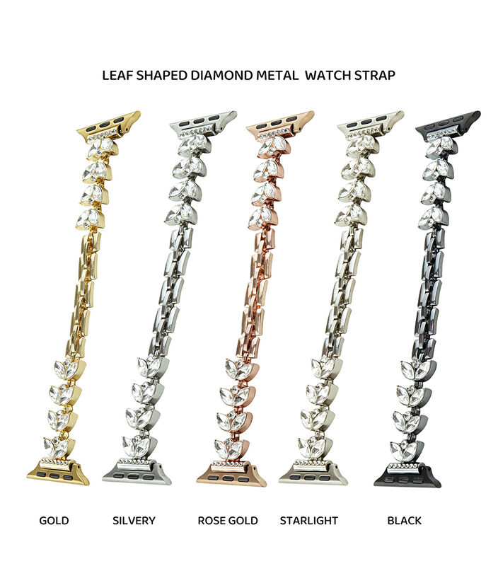 Fashion Diamond Smart Watch Bands for Apple Watch Metal Band 38mm Diamond Jewelry Charms Wristband for IWatch 7 8 9 SE
