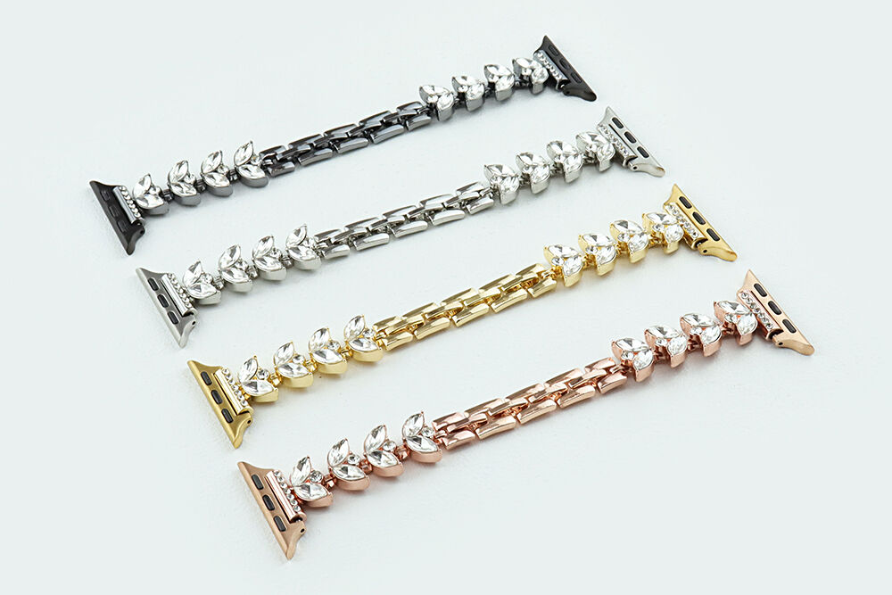 Fashion Diamond Smart Watch Bands for Apple Watch Metal Band 38mm Diamond Jewelry Charms Wristband for IWatch 7 8 9 SE