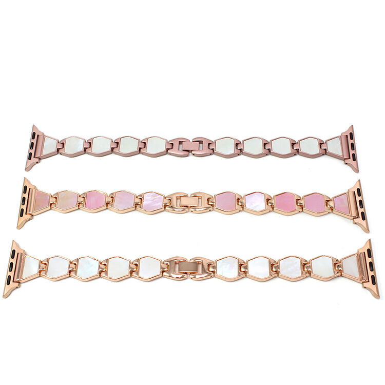 2022 Fashion Shell Metal for Apple Watch Band Female Trendy Vintage Exquisite Rose Gold Strap Bracelet for iwatch 41/45mm Series