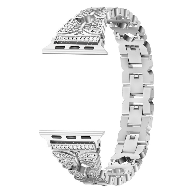 Bling Luxury Diamond Charm Metal Bracelet Band for Apple Watch Band 38/40/41 42/44/45/49 mm Dressy Jewelry Cuff Bracelet Strap