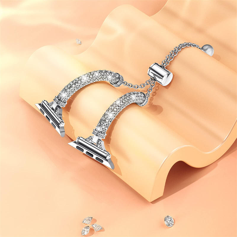 2023 49mm 44mm 40mm 41mm 45mm Fashion Metal Chain Correa Watchband Women Diamond Strap for Apple Watch Ultra Band 8 7 6 SE