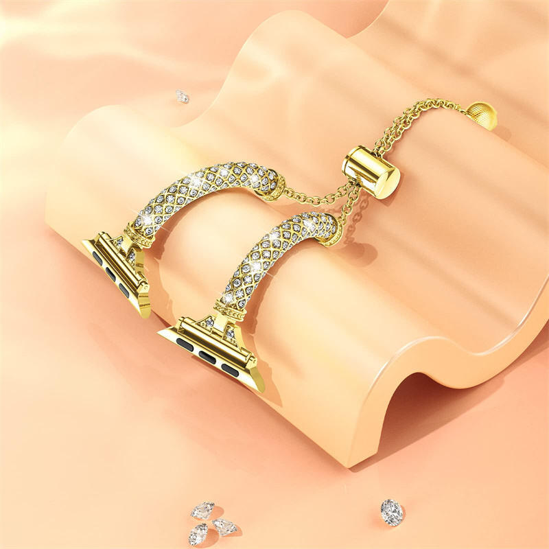 2023 49mm 44mm 40mm 41mm 45mm Fashion Metal Chain Correa Watchband Women Diamond Strap for Apple Watch Ultra Band 8 7 6 SE