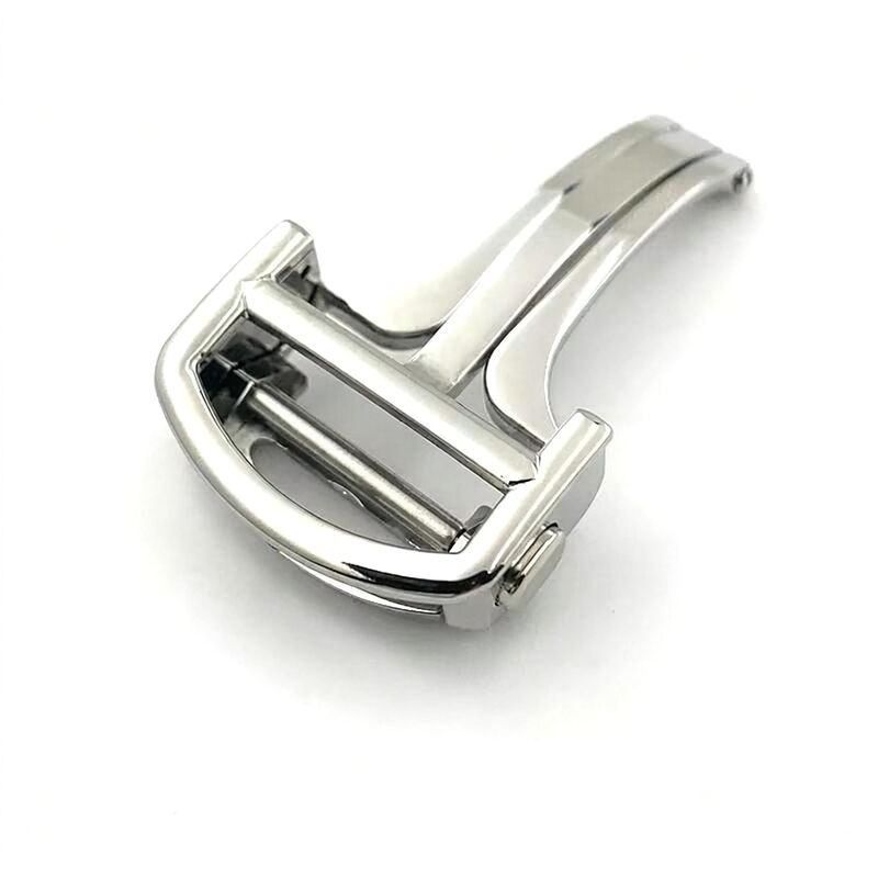 Custom Polishing Rose Gold Black 14mm 16mm 18mm 316L Stainless Steel butterfly Watch Buckle for Cart Watch Folding Clasp