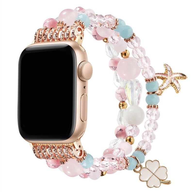 Wholesale 2022 Suitable for apple Iwatch765421/SE Pearl Strap Jewelry Luxury Beaded apple Watch Gemstone Band