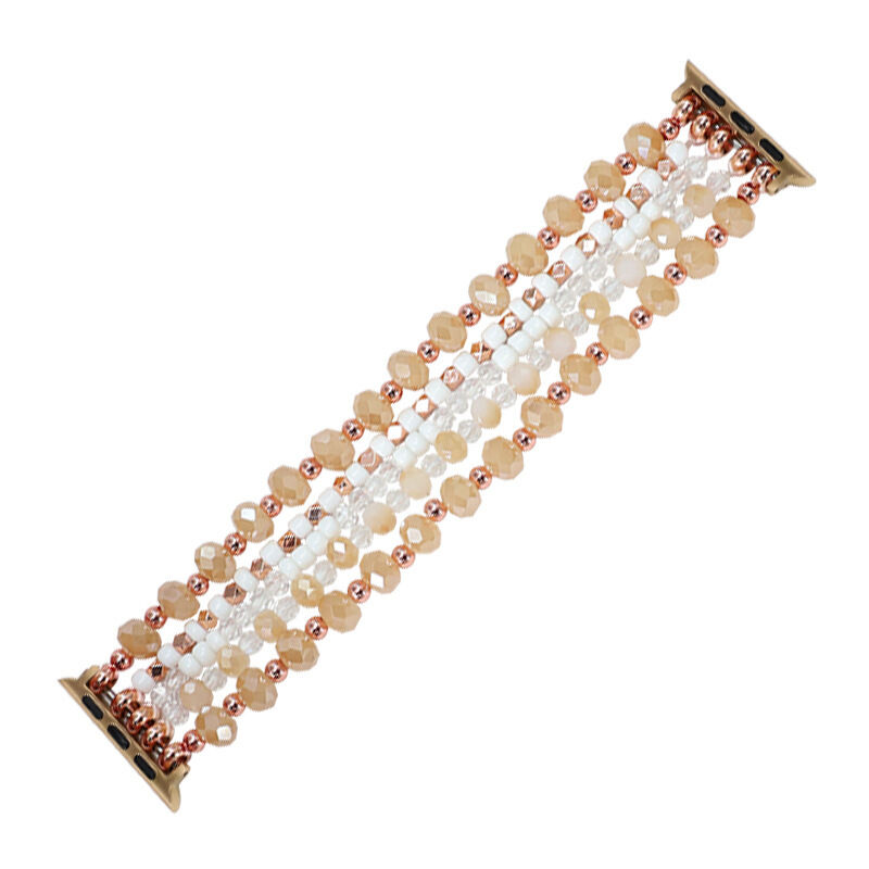 49mm Luxury Handmade Metal Bead Bracelet Wrist Strap Stainless Steel Beaded Watch Band for Apple IWatch Watchband 45mm Woman