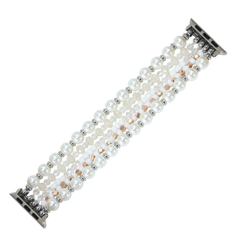 49mm Luxury Handmade Metal Bead Bracelet Wrist Strap Stainless Steel Beaded Watch Band for Apple IWatch Watchband 45mm Woman
