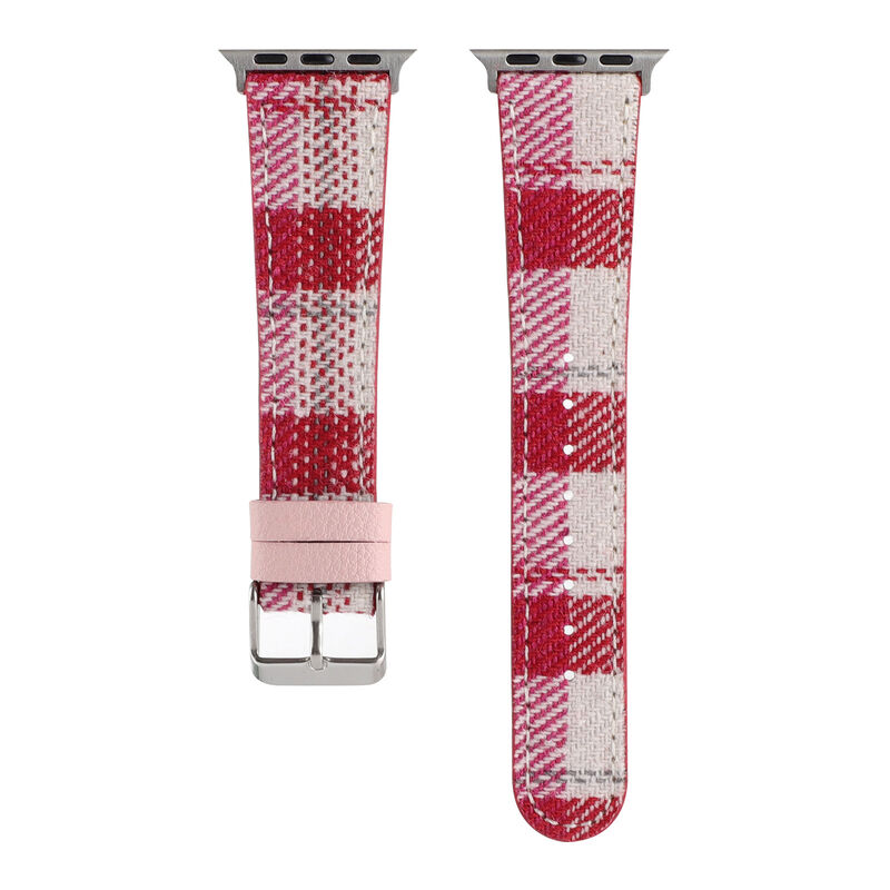 Fashionable Leather Retro Plaid Ladies Style Smart Watch Band for Apple Watch Ultra 2 Strap