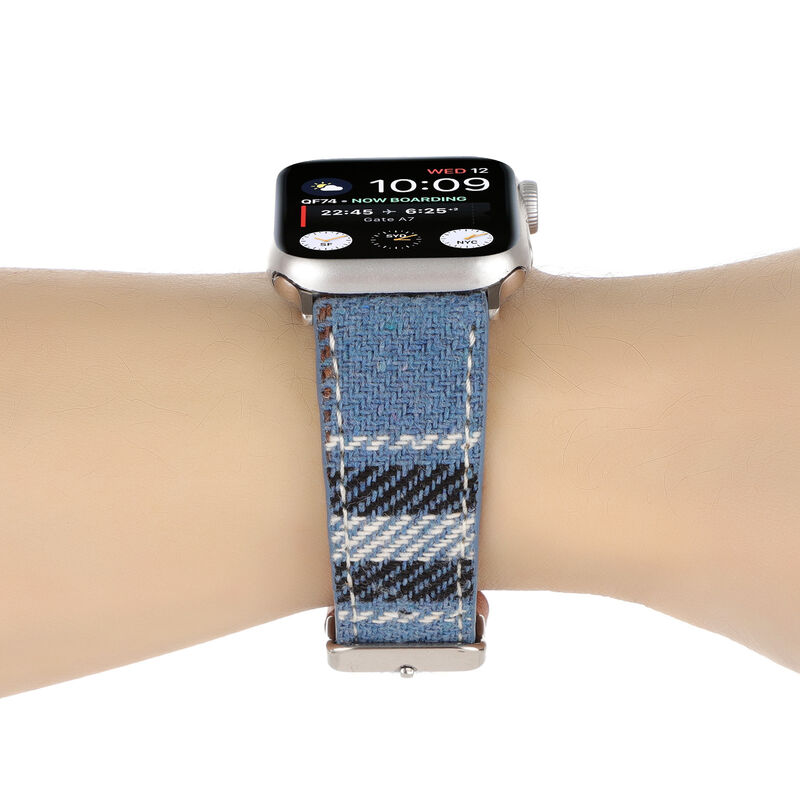 Fashionable Leather Retro Plaid Ladies Style Smart Watch Band for Apple Watch Ultra 2 Strap