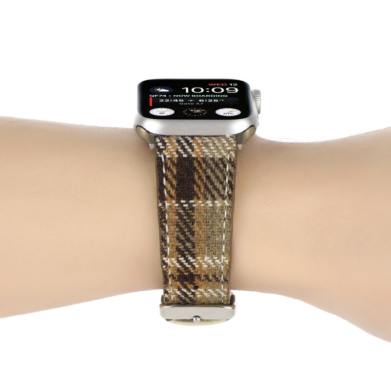 Fashionable Leather Retro Plaid Ladies Style Smart Watch Band for Apple Watch Ultra 2 Strap