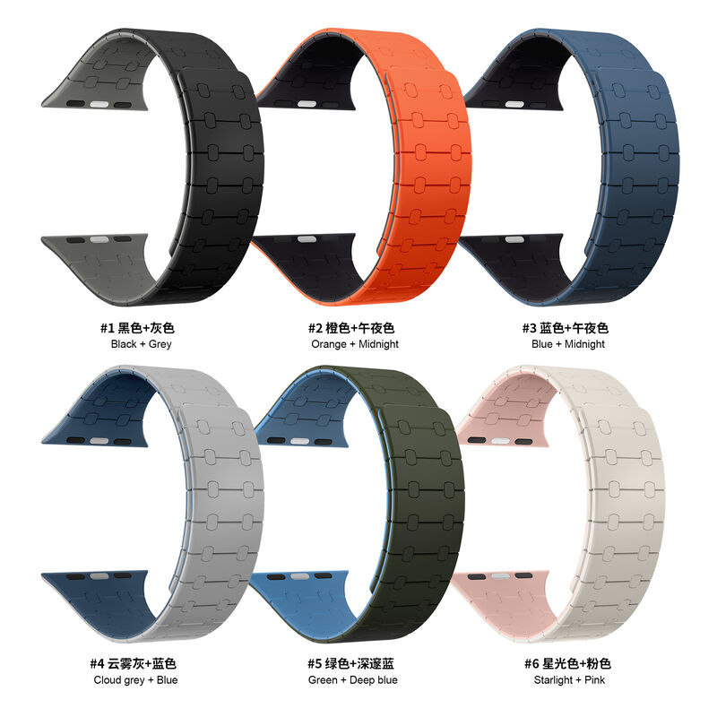 Exclusive Silicone Magnetic Watch Band for Apple Watch Ultra,  Silicone Magnetic Strap for Apple Watch Series 9 8 41mm 45mm