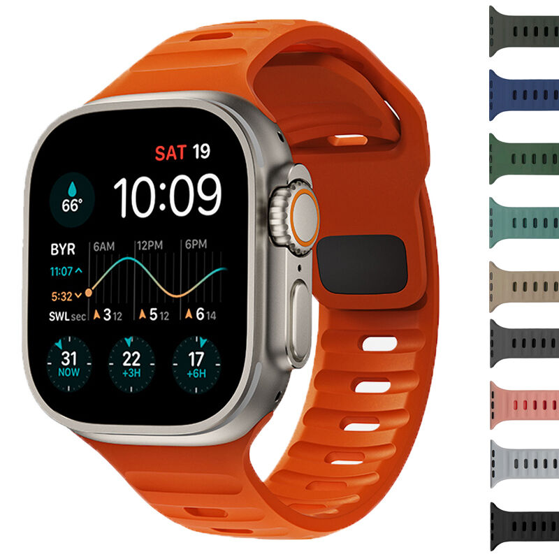 Factory Buckle Silicone Bands for I Watch Series Ultra 44/45/42/40/41/38mm Classic Rubber Smart Sport Strap for Apple Watch40 mm