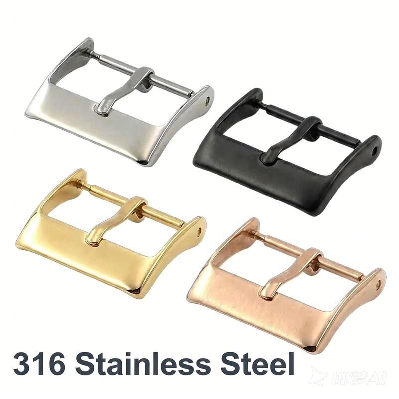 Free Tax Custom 6mm-28mm Solid Stainless Steel Watch Clasp 304L Buckle for Leather Strap