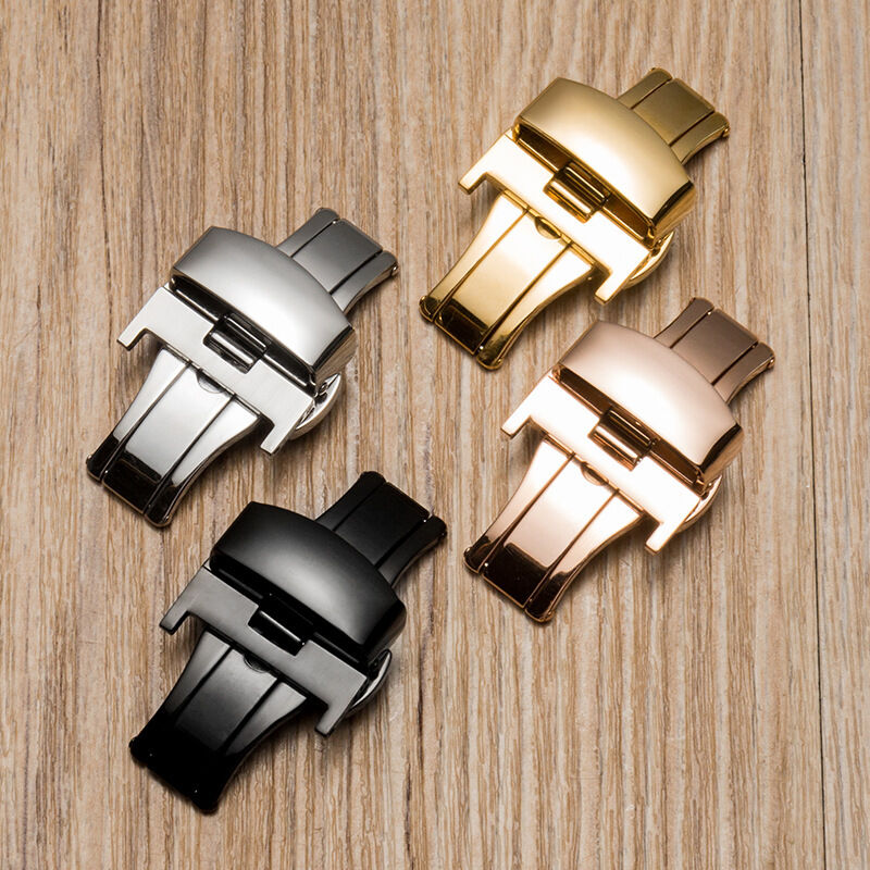 New Watch Accessories Double Open Butterfly Buckle Stainless Steel Watch with Hot Sale Folding Watch Buckle