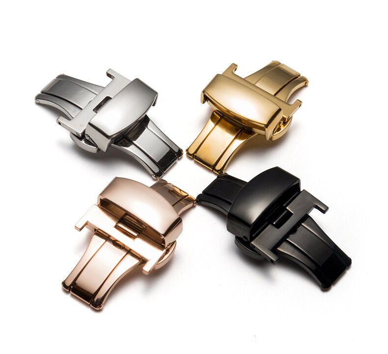 New Watch Accessories Double Open Butterfly Buckle Stainless Steel Watch with Hot Sale Folding Watch Buckle