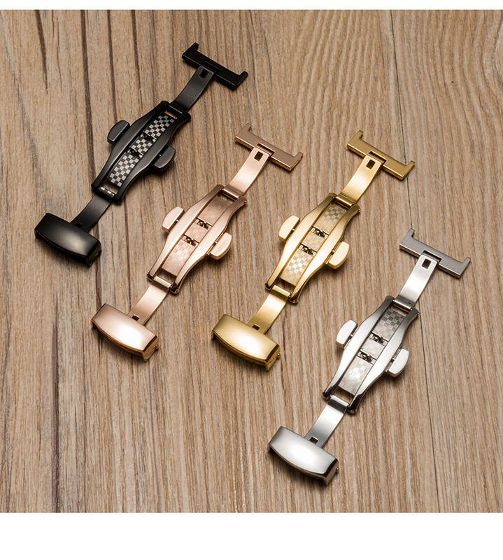 New Watch Accessories Double Open Butterfly Buckle Stainless Steel Watch with Hot Sale Folding Watch Buckle