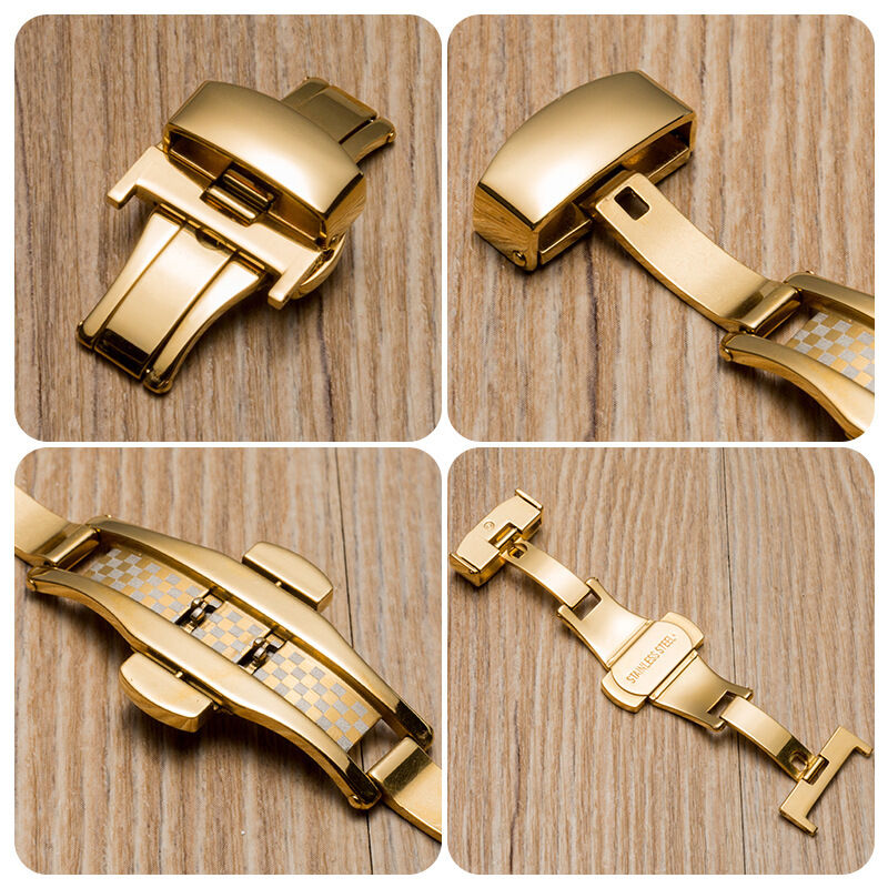 New Watch Accessories Double Open Butterfly Buckle Stainless Steel Watch with Hot Sale Folding Watch Buckle