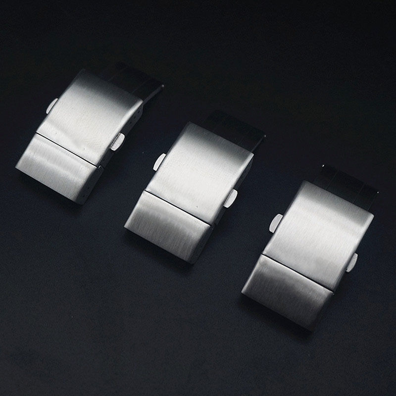 19mm Diver Watch Clasp Brushed Steel Folding Watch Buckle Deployment Clasp Push Button Clasp Watch Band Buckle Stainless Steel