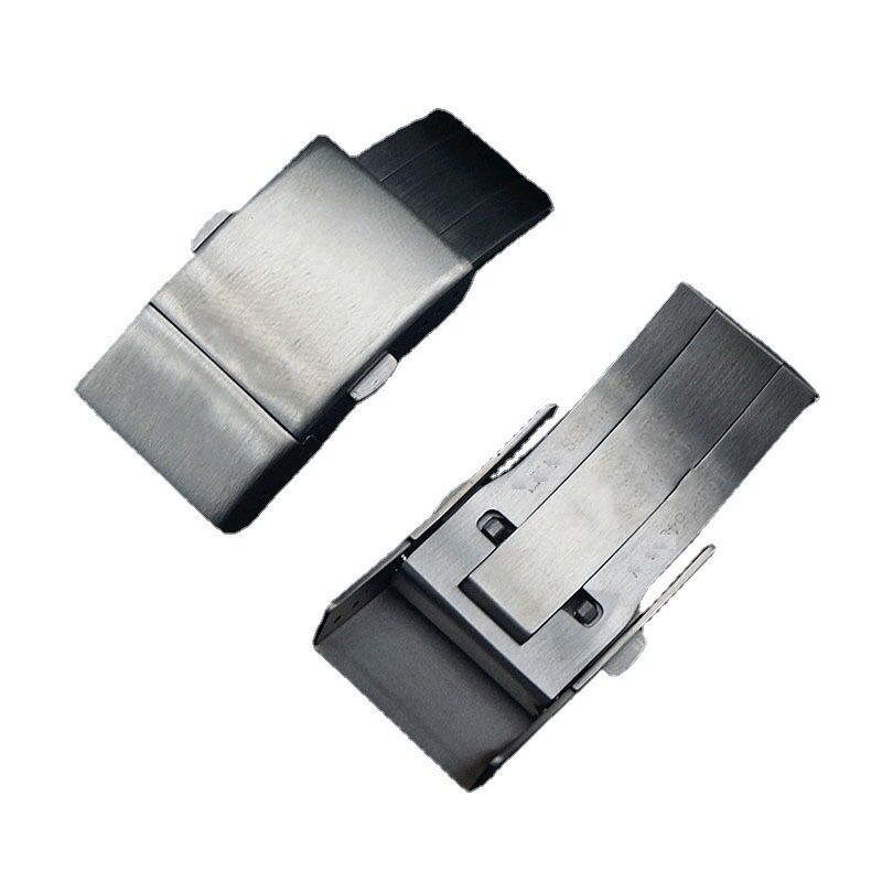 19mm Diver Watch Clasp Brushed Steel Folding Watch Buckle Deployment Clasp Push Button Clasp Watch Band Buckle Stainless Steel