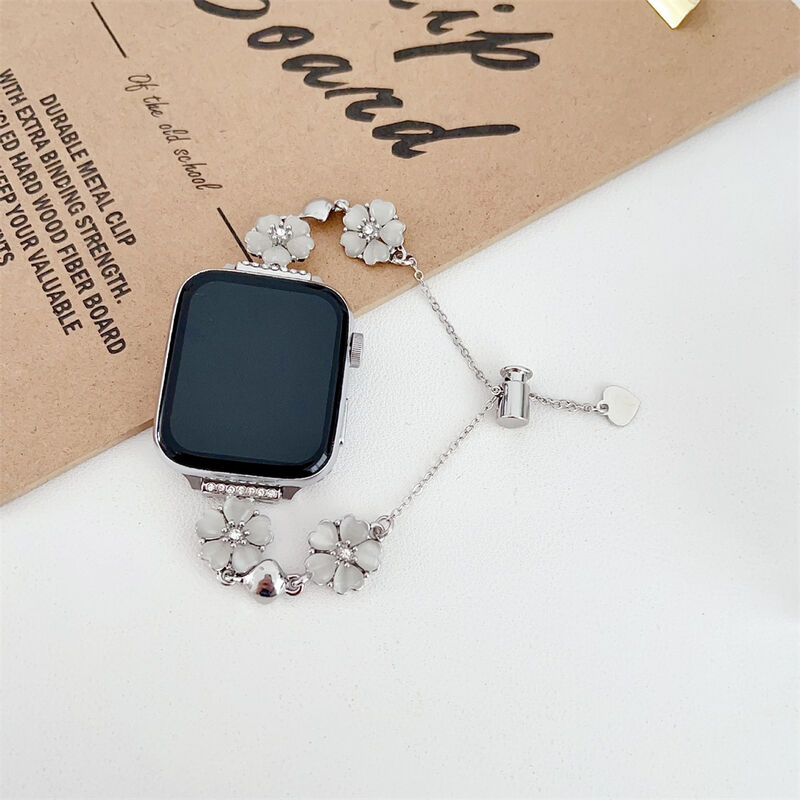 Fashion Jewelry Metal Watch Bracelet for Apple Watch Ultra 2 Stainless Steel Watch Straps for Iwatch Series 9 8 7 SE