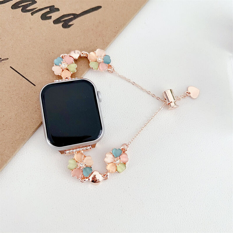 Fashion Jewelry Metal Watch Bracelet for Apple Watch Ultra 2 Stainless Steel Watch Straps for Iwatch Series 9 8 7 SE