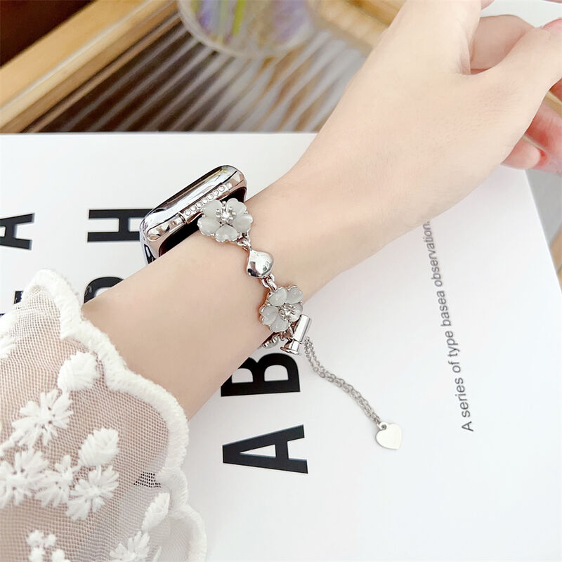 Fashion Jewelry Metal Watch Bracelet for Apple Watch Ultra 2 Stainless Steel Watch Straps for Iwatch Series 9 8 7 SE